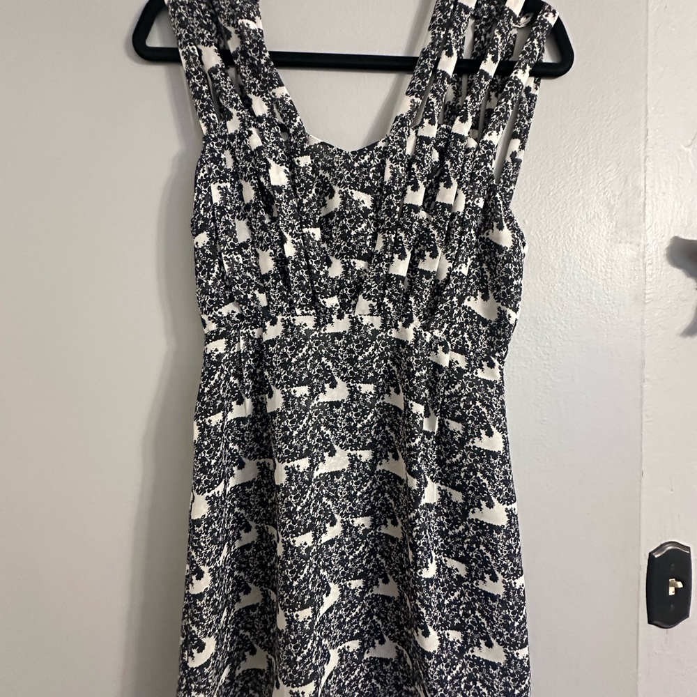 Chic Black and White Animal Print Mini Dress